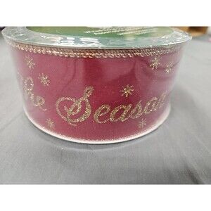 Members Mark Wired Ribbon Christmas Tis The Season 2.5 in X 50 yards Holidays